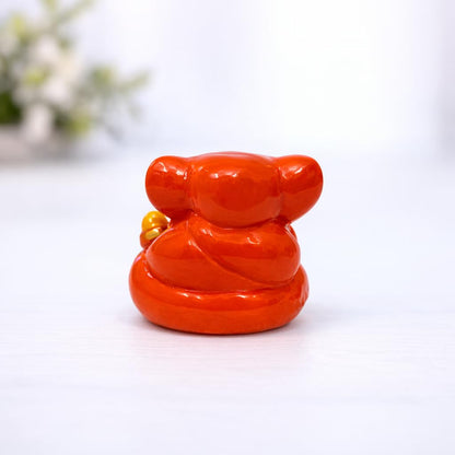 Resin Lord Ganesha Idol Car Dashboard 5x5cm (Orange)