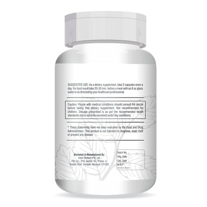 Supplement bottle with label on a white background