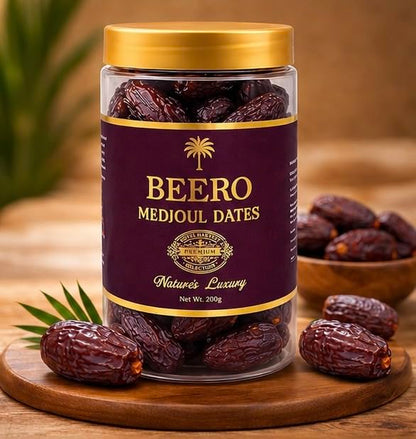 Beero Medjoul Dates | Khajoor | Medjouls Khajur Prmeium Dates | Jumbo size High Fibre Rich Dry fruits | Fresh and delicious