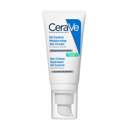 CeraVe oil control moisturizing gel-cream tube on a white background