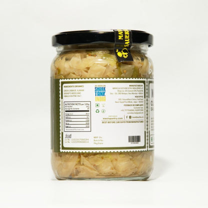 MAVI's Classic Sauerkraut| Organic Cabbage & Ajwain seeds | Gut friendly | 100% Natural & Vegan | No Preservatives | No Artificial Flavour or Colour | 500g (Pack of 1)