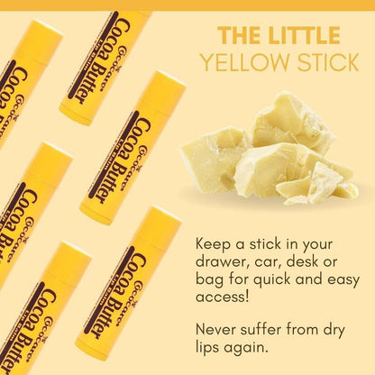 Cococare Cocoa Butter Lip Balm - The Little Yellow Stick Enriched with Natural Cocoa Butter - Conditions & Protects Lips with Hydrating Formula - 0.15oz