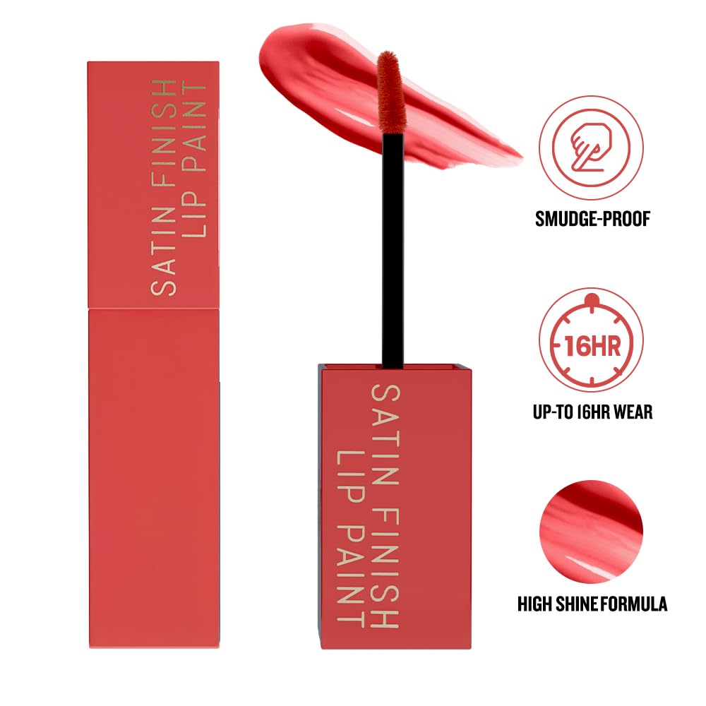 Daily Life Forever52 Satin Finish Lip Paint | Long-Lasting 16-Hour Wear | Moisturizing, Lightweight | Glossy, Smooth & Plump Lips (Tropical Pink 03, Pink 4g)