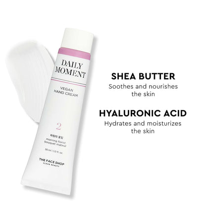 Hand cream with shea butter and hyaluronic acid on a white background