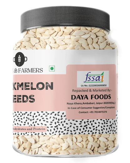 Farm & Farmers Raw Muskmelon Seeds– Natural Kharbuja Beej for Eating | High Protein, Potassium, Magnesium & Iron | Energy Booster Snack | Kharbooja Bij for Health