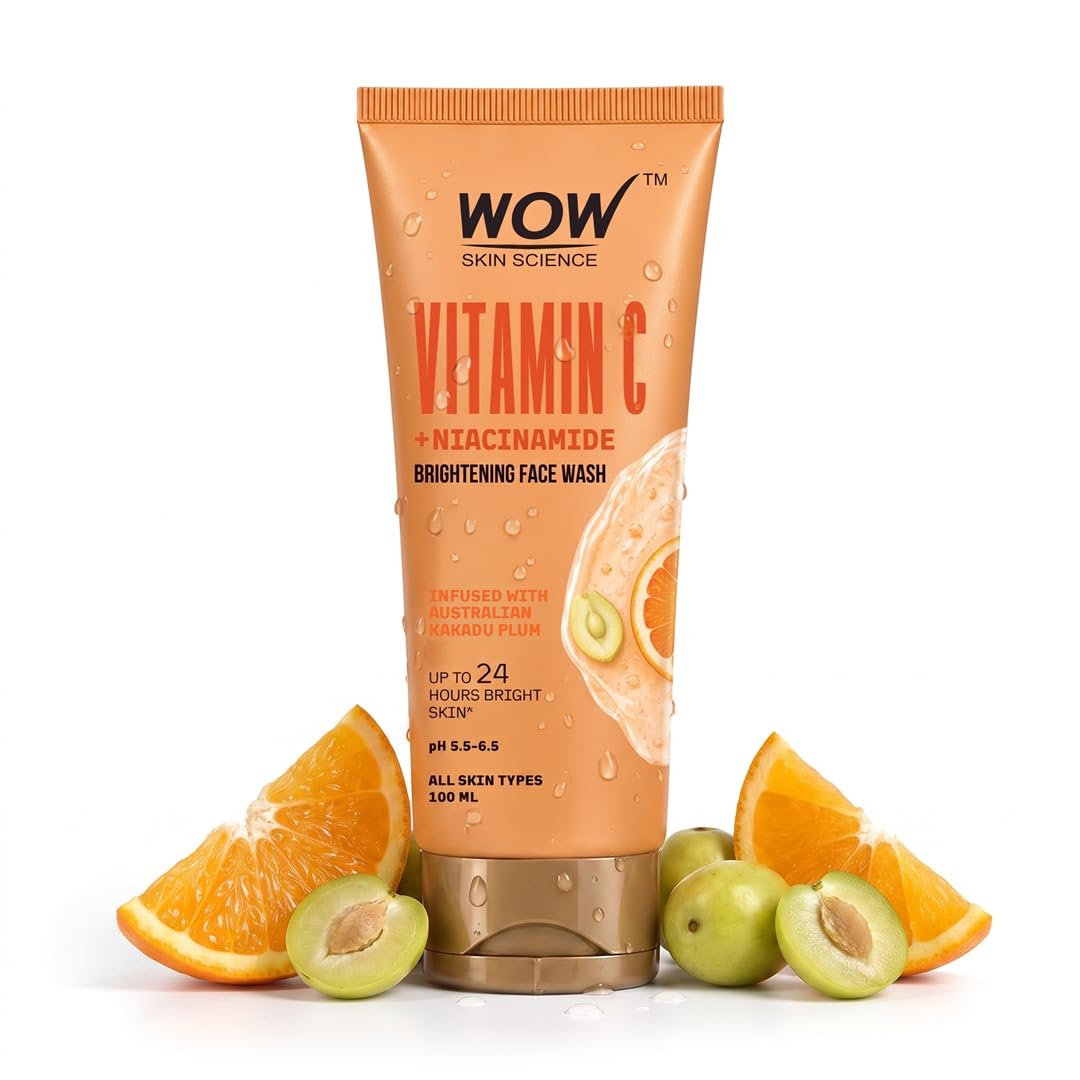 WOW Skin Science Brightening Vitamin C & Niacinamide Face Wash|For Brighter Glow|Paraben & Sulphates Free|Face Wash for Women & Men 100 ml