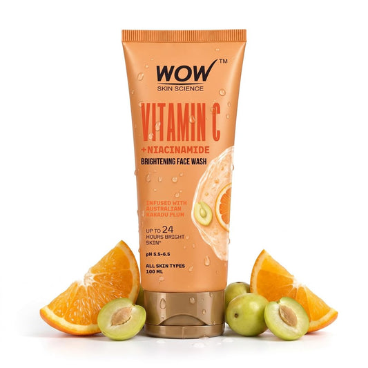 WOW Skin Science Brightening Vitamin C & Niacinamide Face Wash|For Brighter Glow|Paraben & Sulphates Free|Face Wash for Women & Men 100 ml