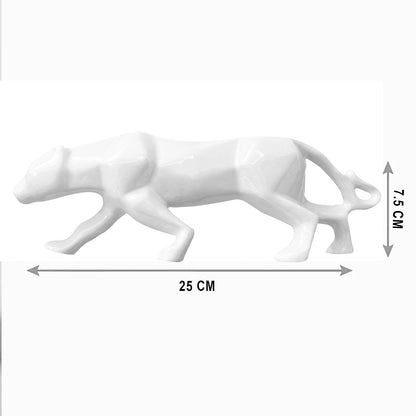 Modern Geometric White Panther for Home Decor (Pack of 1, White)