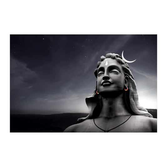 Adiyogi Paintings for Living room, Adiyogi Poster Big Size with Sparkle Coated Lamination - 244 (Self Adhesive) 18x24 Inch