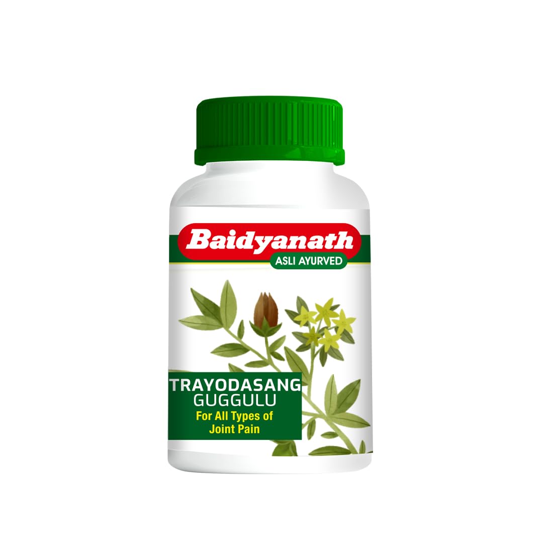 Baidyanath Trayodasang Guggulu - 80 Tablets | Ayurvedic Joint Support Tablets | Blend of Guggulu, Ashwagandha, Rasna, Giloy & Herbal Ingredients | Bone & Muscle Wellness Supplement |