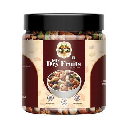 NUTLIX Premium Mix Dry Fruits Premium Assorted Dry Fruits Combo | Almonds, Cashews, Raisins & More | Healthy Snack, Rich in Nutrients | Perfect for Daily Use & Gifting