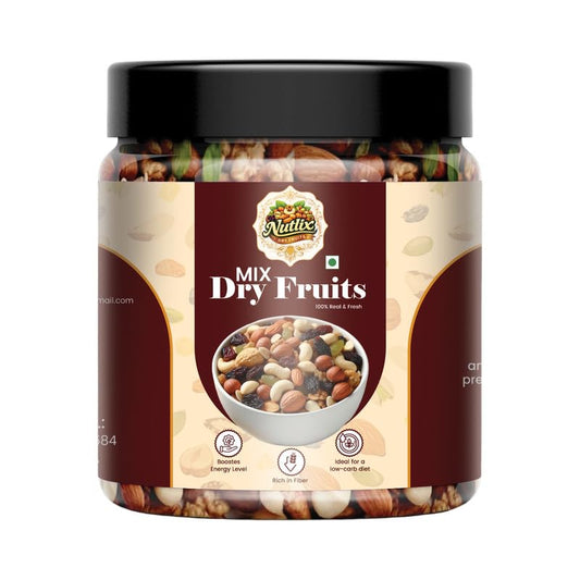 NUTLIX Premium Mix Dry Fruits Premium Assorted Dry Fruits Combo | Almonds, Cashews, Raisins & More | Healthy Snack, Rich in Nutrients | Perfect for Daily Use & Gifting