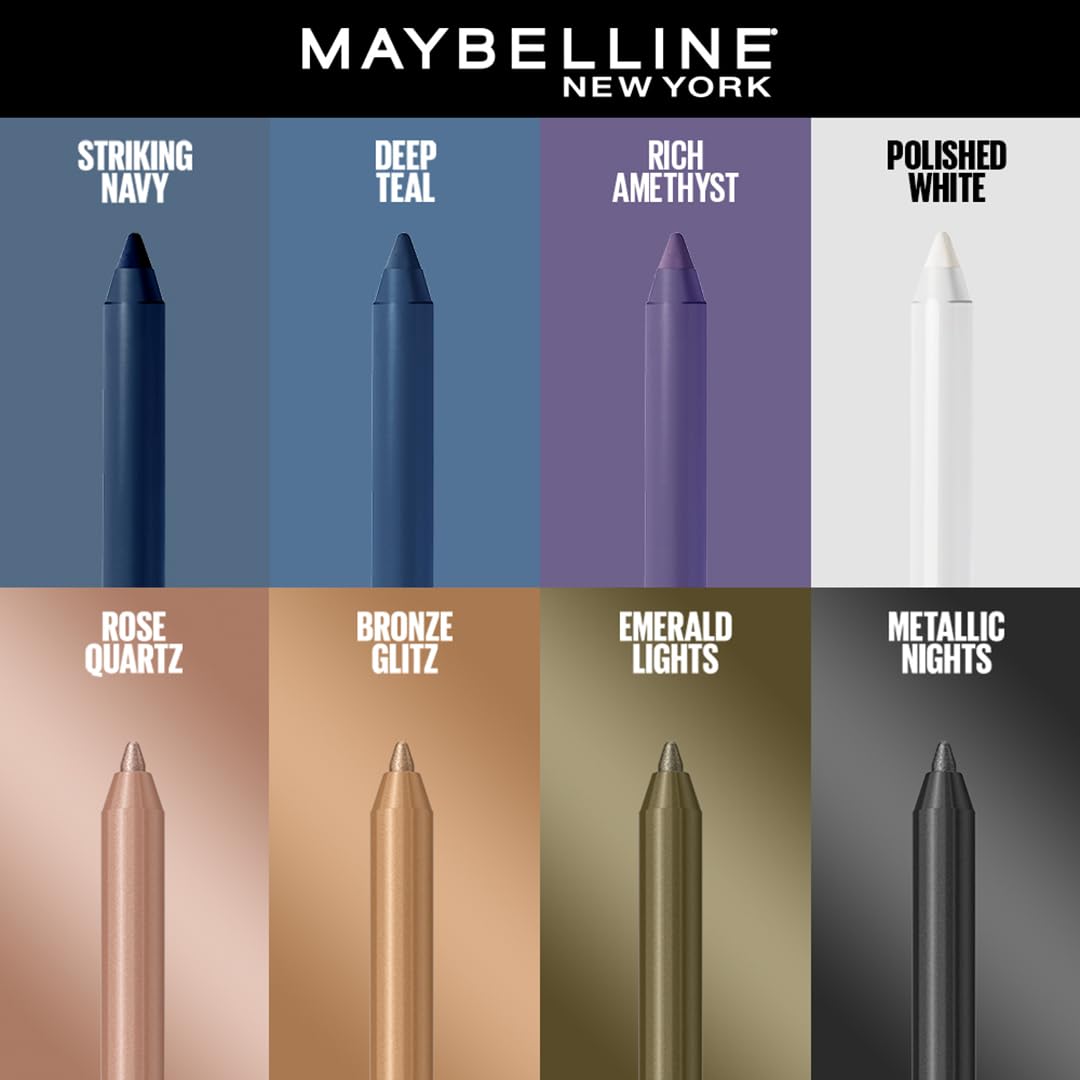 Maybelline New York Tattoo Gel Kajal Color Pencil, Sharpenable Gel Pencil | Waterproof Gel Pencil, 36H Wear, 1.2g