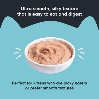 Meowsi by HUFT Chicken & Salmon Mousse Kitten Wet Food - 70 gm | High-Protein Wet Cat Food for Kittens | Cat Food Gravy for Junior Kittens (2-12 Months)