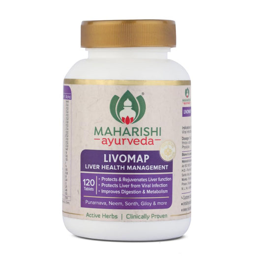 Zephivo Maharishi Ayurveda Livomap Tablets for Liver Health and Support | Liver Health Management | Rejuvenate Liver Function | Helps to Improve Digestion- 120 Tablets
