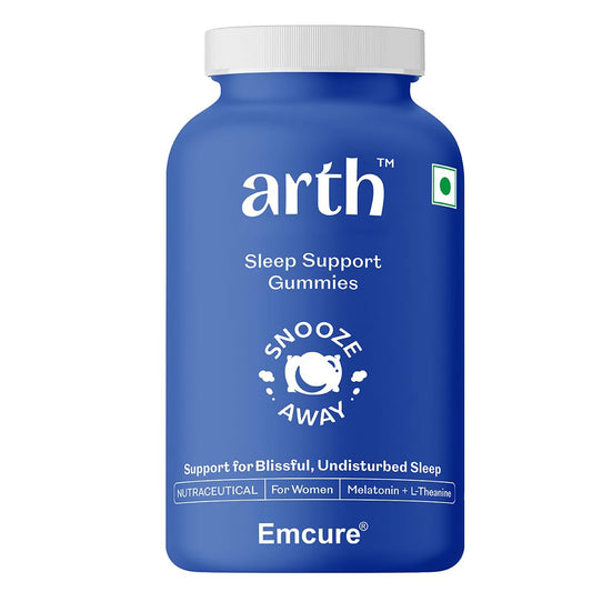 Arth Sleep Support Gummies|Promotes deep relaxation, Improves sleep quality, Helps with Insomnia|Melatonin 5mg, L-Theanine | Emcure Pharmaceuticals Ltd. | 30 Gummies
