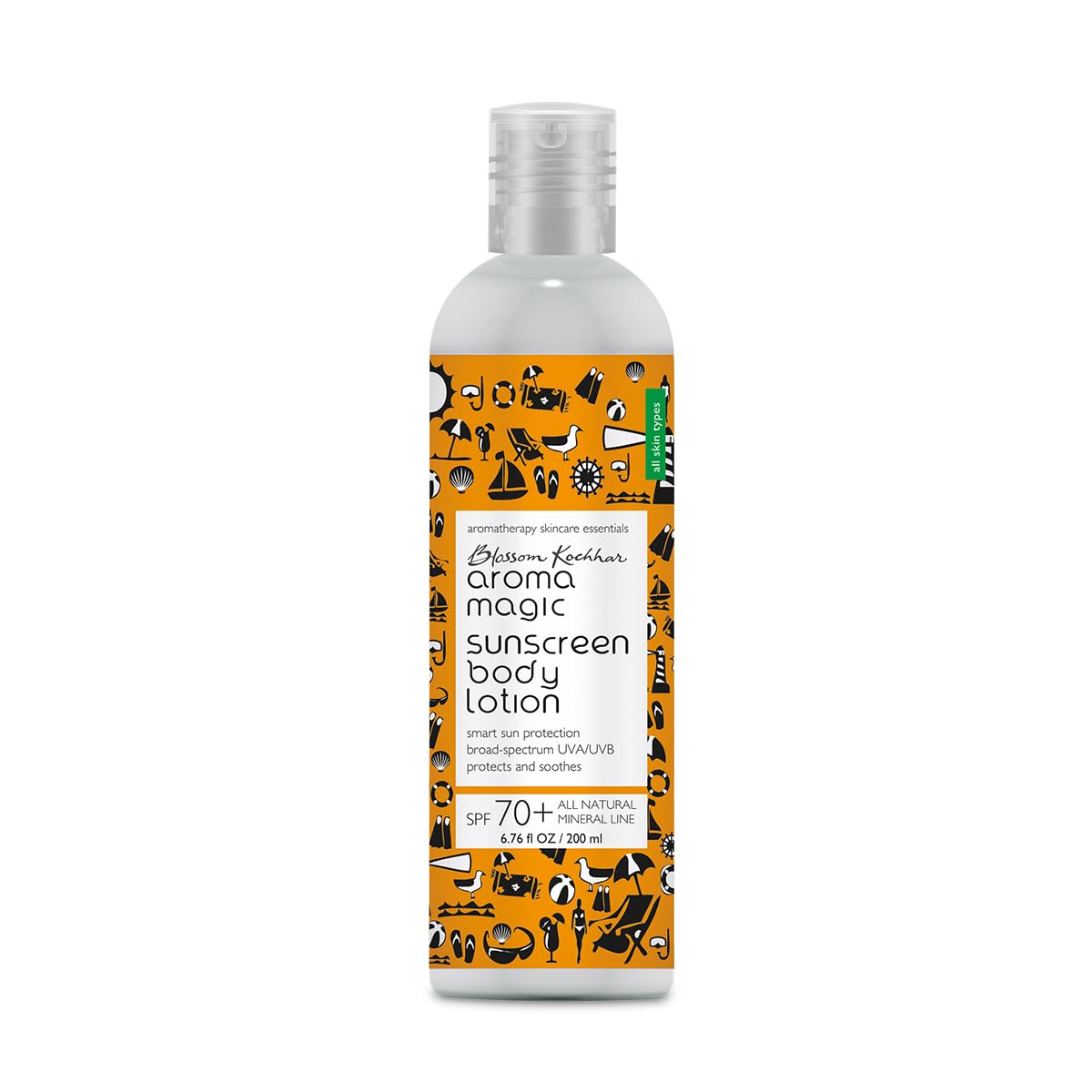 Aroma Magic Sunscreen SPF 70+ Body & Face Lotion Offers broad-spectrum UVA/UVB protection & relieves sunburns | with Zinc Oxide & Pro-Vitamin B5 (All skin types) 200ml