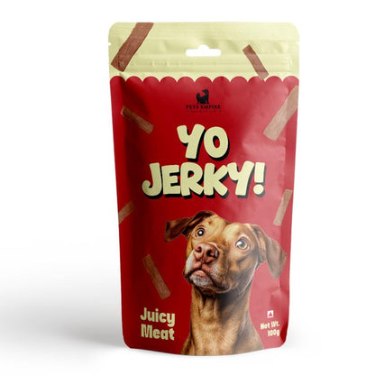 PETS EMPIRE Yo Jerky Juicy Meat Dog Treats, 100g | High Protein Soft Chew Snacks for Dogs | Made with Real Chicken & Sweet Potato | Grain-Free, HealthyR Eward for Puppies & Adult Dogs