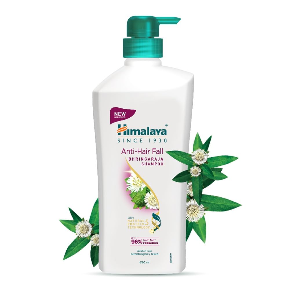 Himalaya Anti-Hair Fall shampoo bottle with green pump on a white background
