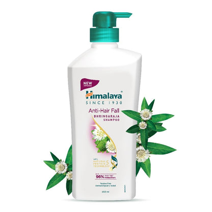 Himalaya Anti-Hair Fall shampoo bottle with green pump on a white background