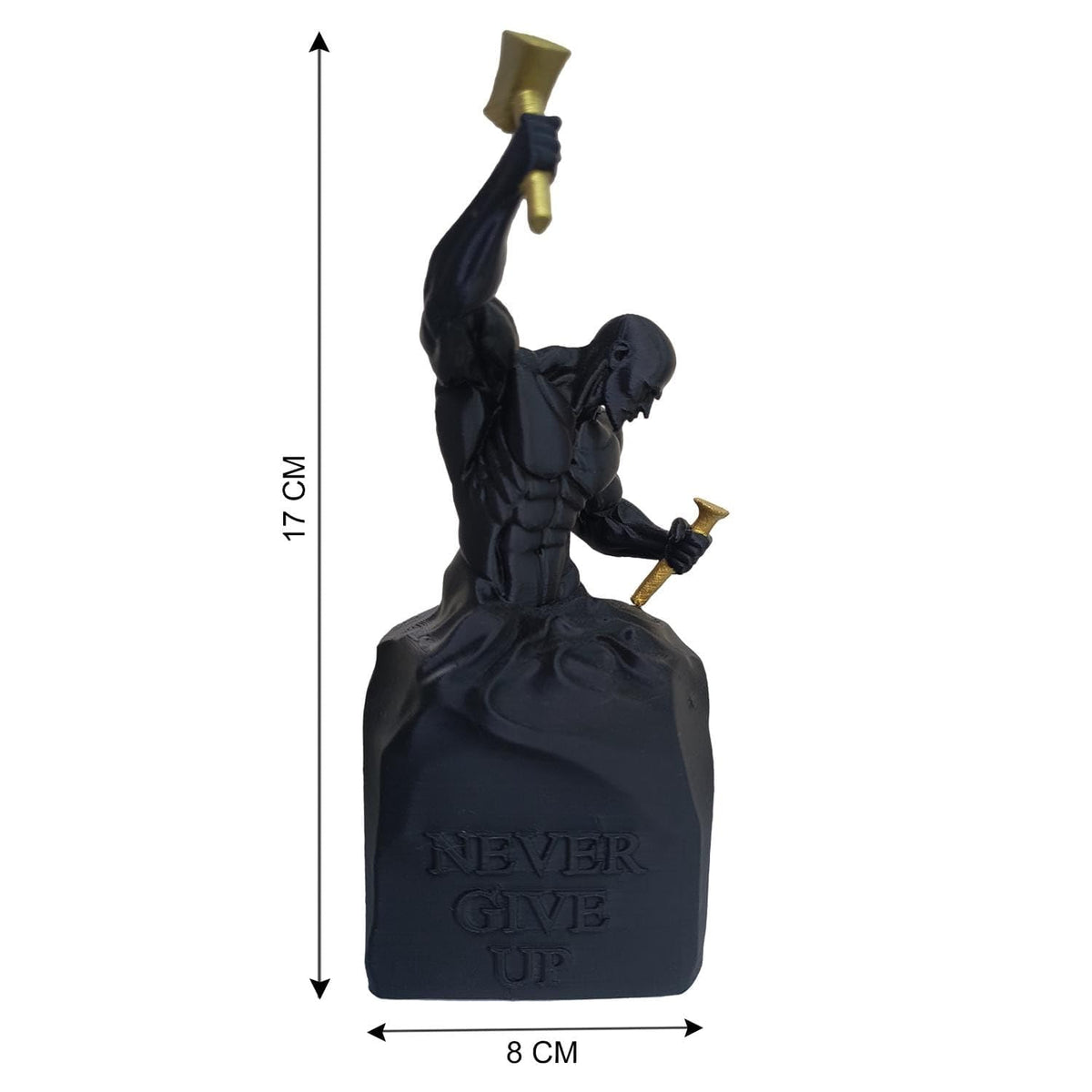 Aura 3D Bold Muscular Figure Abstract Statue for Home Decor showpiece Figurine Sculpture for Home Decoration Items for Living Room Office Desktop Bookshelf Black with Gold Art Gift