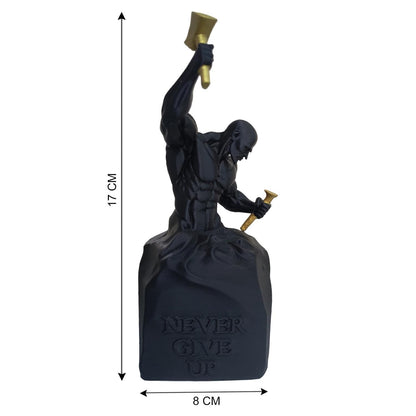 Aura 3D Bold Muscular Figure Abstract Statue for Home Decor showpiece Figurine Sculpture for Home Decoration Items for Living Room Office Desktop Bookshelf Black with Gold Art Gift