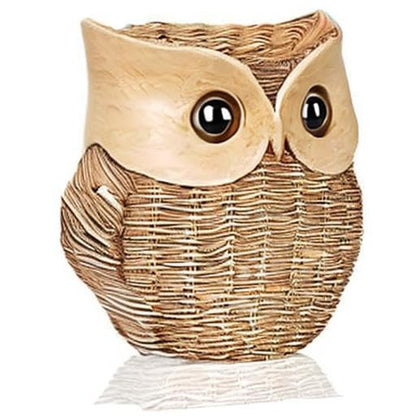 Modern Classy Lucky Owl Resin Art Figurine | Beautiful Home Decor (Brown, Pack of 1)