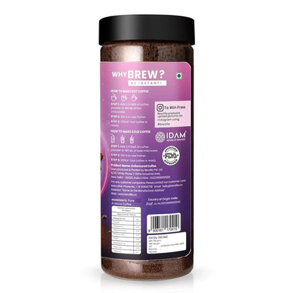 Bevzilla Black Roast (Dark Wish) Strong Coffee Powder - 200g | Make 100 Cups | Arabica Coffee Powder | Bold & Intense | Best for Espresso, Cappuccino, Latte | Hot & Cold Brew Ready