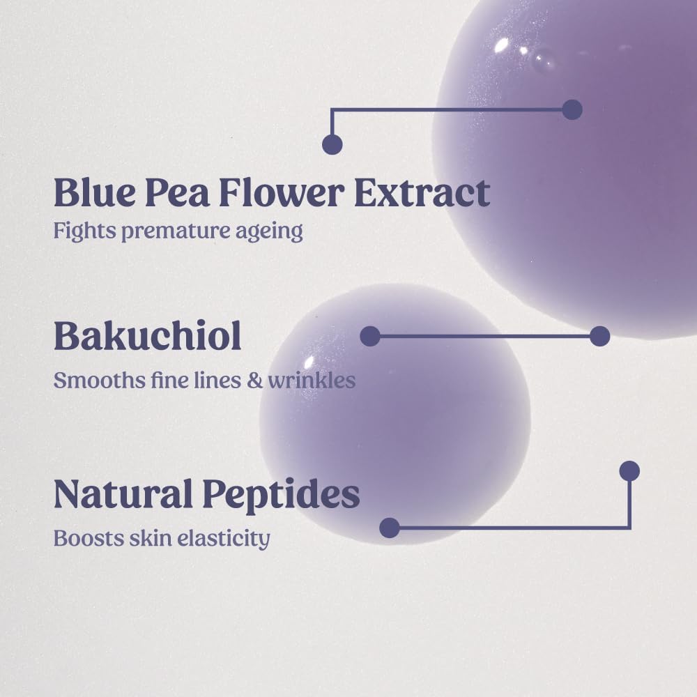 Vilvah Better Ageing Face Serum | Bakuchiol & Blue Pea Extract | Helps Reduce Fine Lines & Wrinkles | Firms, Hydrates & Strengthens Skin Barrier | Beginner-Friendly & Pregnancy-Safe | 20ml