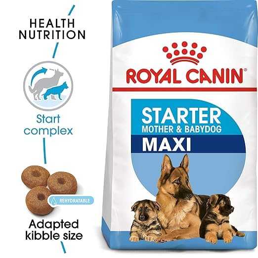 Royal Canin Maxi Starter, Mother & Babydog Food, 1 Kg, Dry Food, Supports Complex Natural Defence & digestive health, Provides Gestation/Lactation Support, Supports Easy rehydration