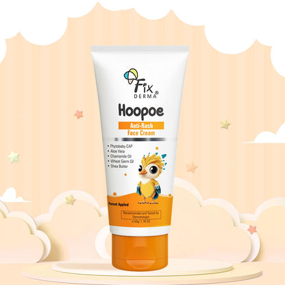 Fixderma Hoopoe Baby Anti-Rash Face Cream 50gm | Gentle Relief for Rashes & Irritated Skin | Hypoallergenic & Soothing Formula