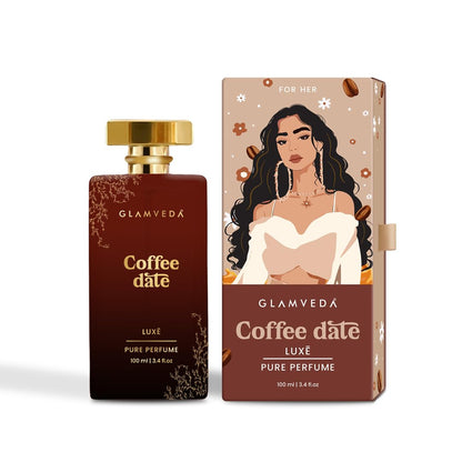 Glamveda Luxury Coffee Date Long Lasting 100ml | Perfume for Woman | Gifts for Woman | with Rose, Coffee, Musk, Vanilla | Floral & Fruity Premium Fragrance for Women