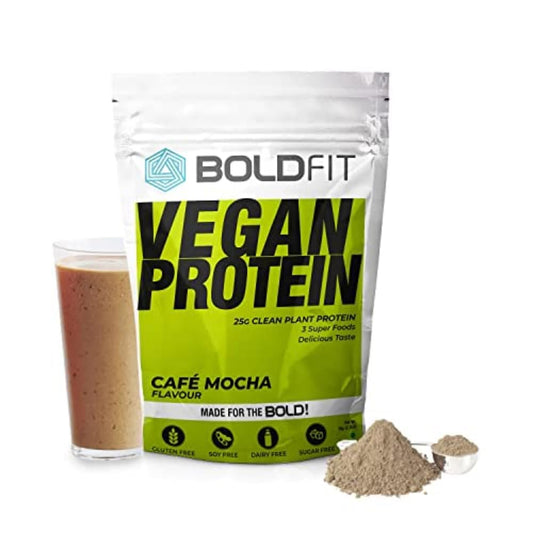 Boldfit Plant Based Protein Powder For Men & Women - Vegan Plant Protein Powder For Men & Women - Supports Metabolism, Immunity & Antioxidant - Cafe Mocha 1kg