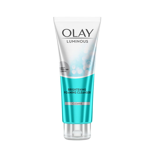 Olay Luminous brightening foaming cleanser on a white background