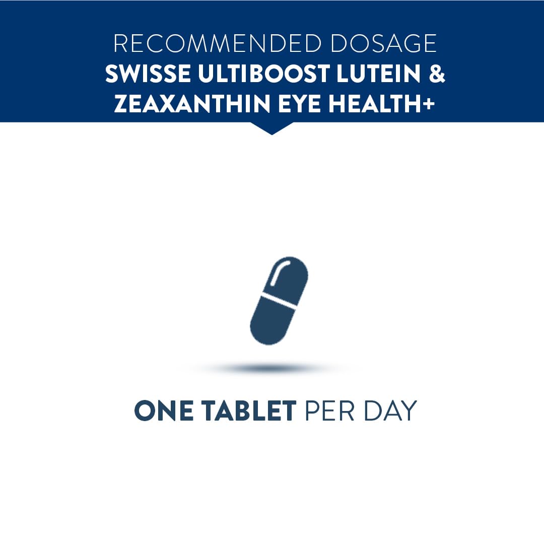 Zephivo Swisse Eye Health+ with Lutein & Zeaxanthin for Healthy Vision Support, Reduces Digital Strain & Fatigue From High Screen Time - 30 Tablets