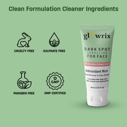 Glowrix Dark Spot Cream for Face is a powerful Ayurvedic-inspired skincare solution designed to target stubborn dark spots, acne scars, and pimple marks.