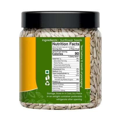 DRY AMRIT Sunflower Seeds - Healthy Snack | Raw Seeds for Eating | Fibre Rich Seeds | Raw seeds | Weight management
