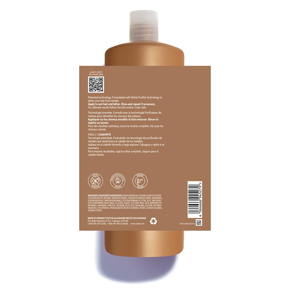 Brown shampoo bottle with label on a white background