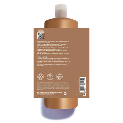 Brown shampoo bottle with label on a white background