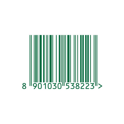 Green barcode with numbers on a white background