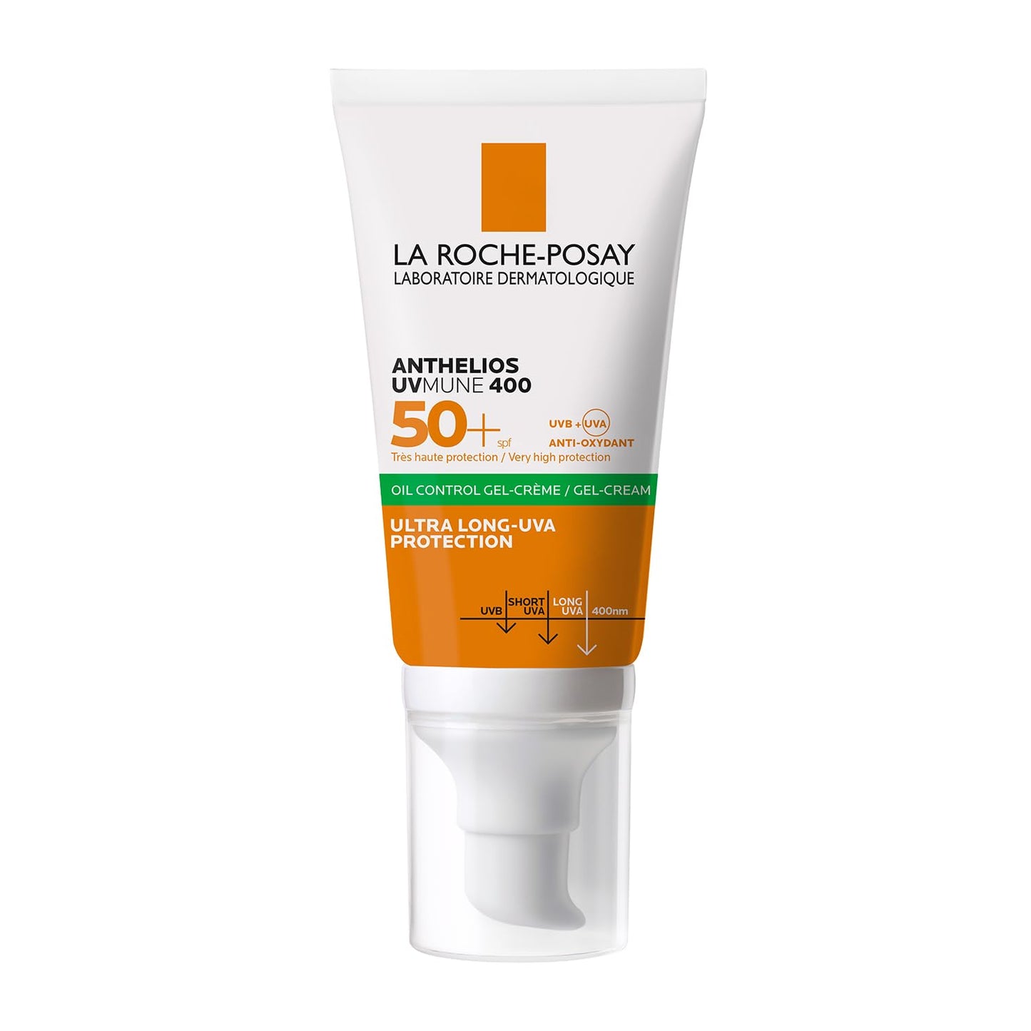 La Roche-Posay sunscreen cream tube on a white background