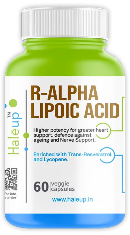 Haleup Alpha Lipoic Acid, 300 mg II Enriched with Lycopene & Resveratrol (60 capsules) || Healthy Liver || Heart || Blood Sugar & Potent Antioxidant