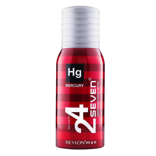 Revlon 24 Seven Deodorant Body Spray for Men, 130ml - Mercury