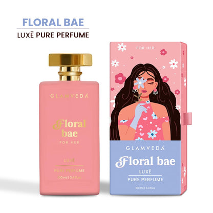 Glamveda Luxury Floral Bae Long Lasting | Perfume for Woman 100ml | Gifts for Woman | with Lily of the Valley, Orchid, Vanilla | Floral & Fruity Premium Fragrance Perfume for Women
