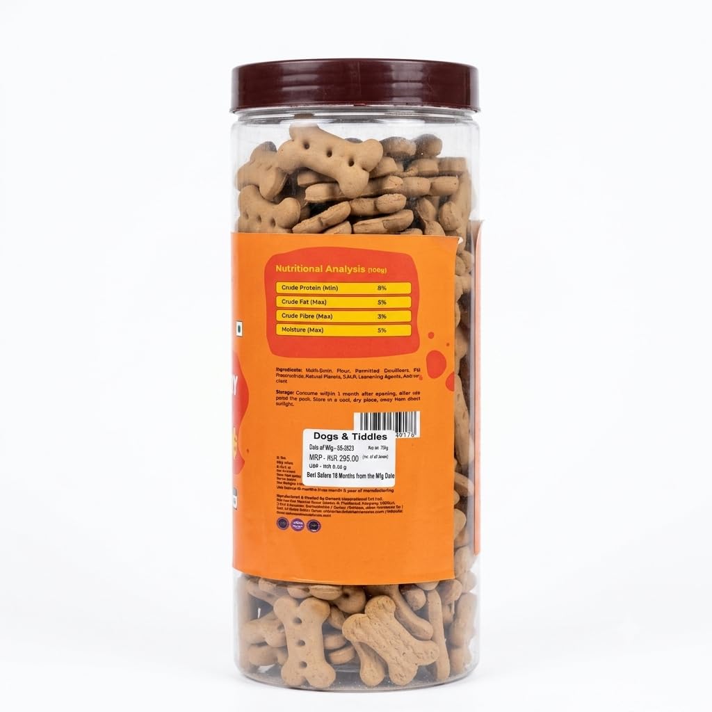 Dogs & Tiddles Chicken Liver Dog Biscuits 700g | Oven Baked Crunchy Dog Treats | High Calcium Dog Snacks for All Life Stages & All Breeds