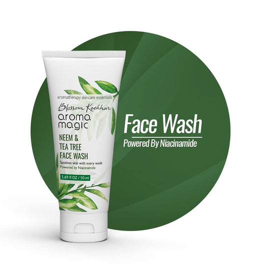 Aroma Magic Neem & Tea Tree Face Pack- 5% Niacinamide, Lemon Extracts & Essential Oils of Lavender | Prevents Acne/Pimple, Black heads, Tightens Pores | For Oily/Acne Prone Skin, 100g (Pack of 1)
