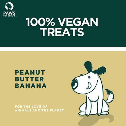 PAWS FOR GREENS Vegan Dog Treats, 100% Natural Plant-Based & Gluten-Free Crunchy Biscuits, Healthy Meat-Free Snacks for Dogs, Vegetarian Training Treats for All Breeds, 100g