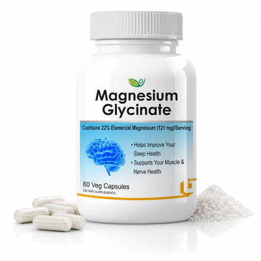 Biotrex Nutraceuticals Magnesium Glycinate | Highest Bioavailability | Cramps, Sleep & Mood balance | Chelated Form With Superior Absorption | Muscle Recovery & Nerve Function | 60 Veg Capsules