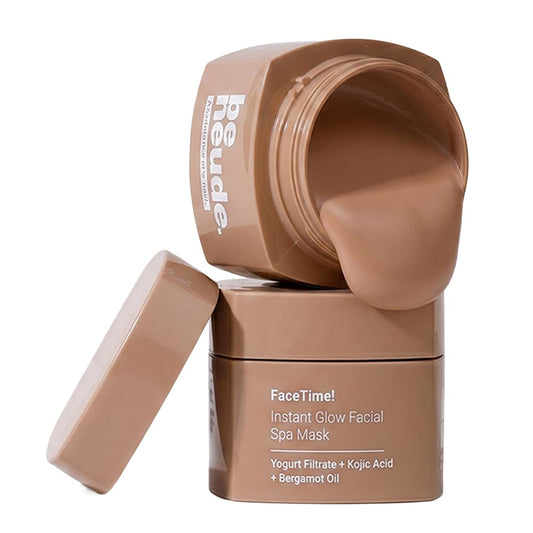 Be Neude FaceTime Instant Brightening Glow Face Mask 50ml – De-Tan Milk Face Pack with Yogurt Filtrate, Orange Oil & Kojic Acid for Glowing Skin, Blackhead Removal, Anti-Pigmentation & All Skin Types