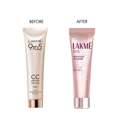 Lakme 9 to 5 CC Cream Mini|| Beige|| Light Face Makeup with Natural Coverage|| SPF 30 - Tinted Moisturizer to Brighten Skin|| Conceal Dark Spots|| 9 g